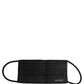 Black Silk Patterned Pleated Elastic Ear Strap Face Mask