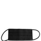 Black Silk Patterned Pleated Elastic Ear Strap Face Mask