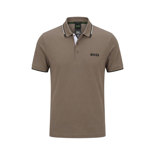 Beige Cotton Polo Shirt