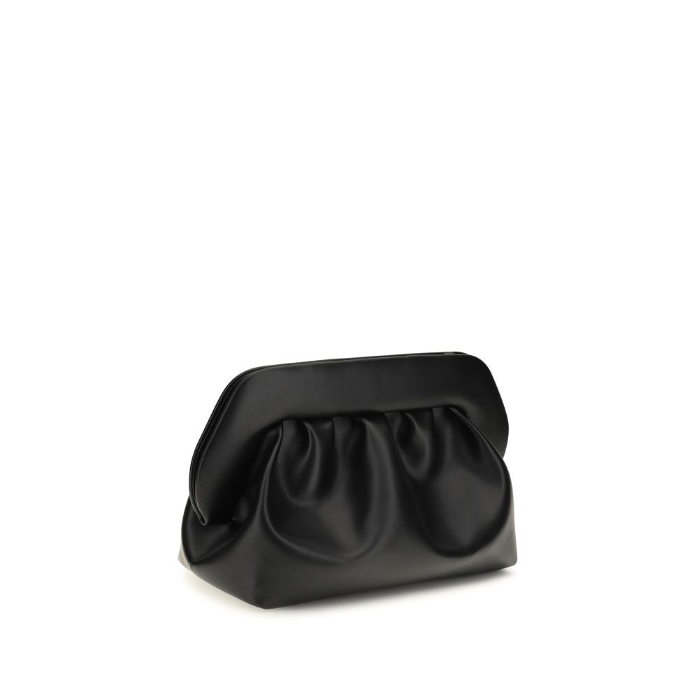 Black Recycled Leather Clutch Bag