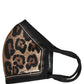 Brown Black Leopard Print Elastic Ear Strap Face Mask