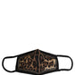 Brown Black Leopard Print Elastic Ear Strap Face Mask