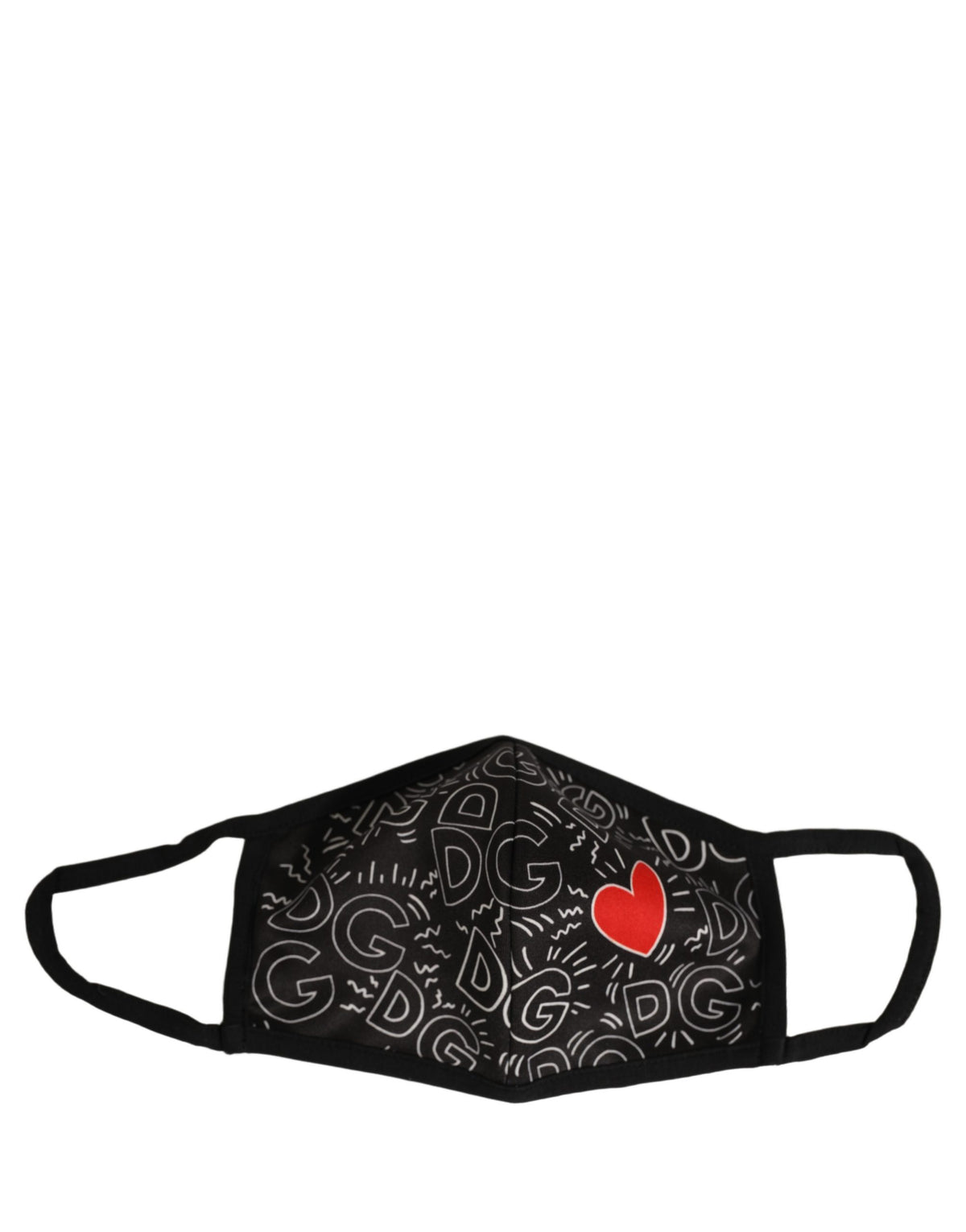 Black Heart DG Logo Monogram Elastic Ear Strap Face Mask