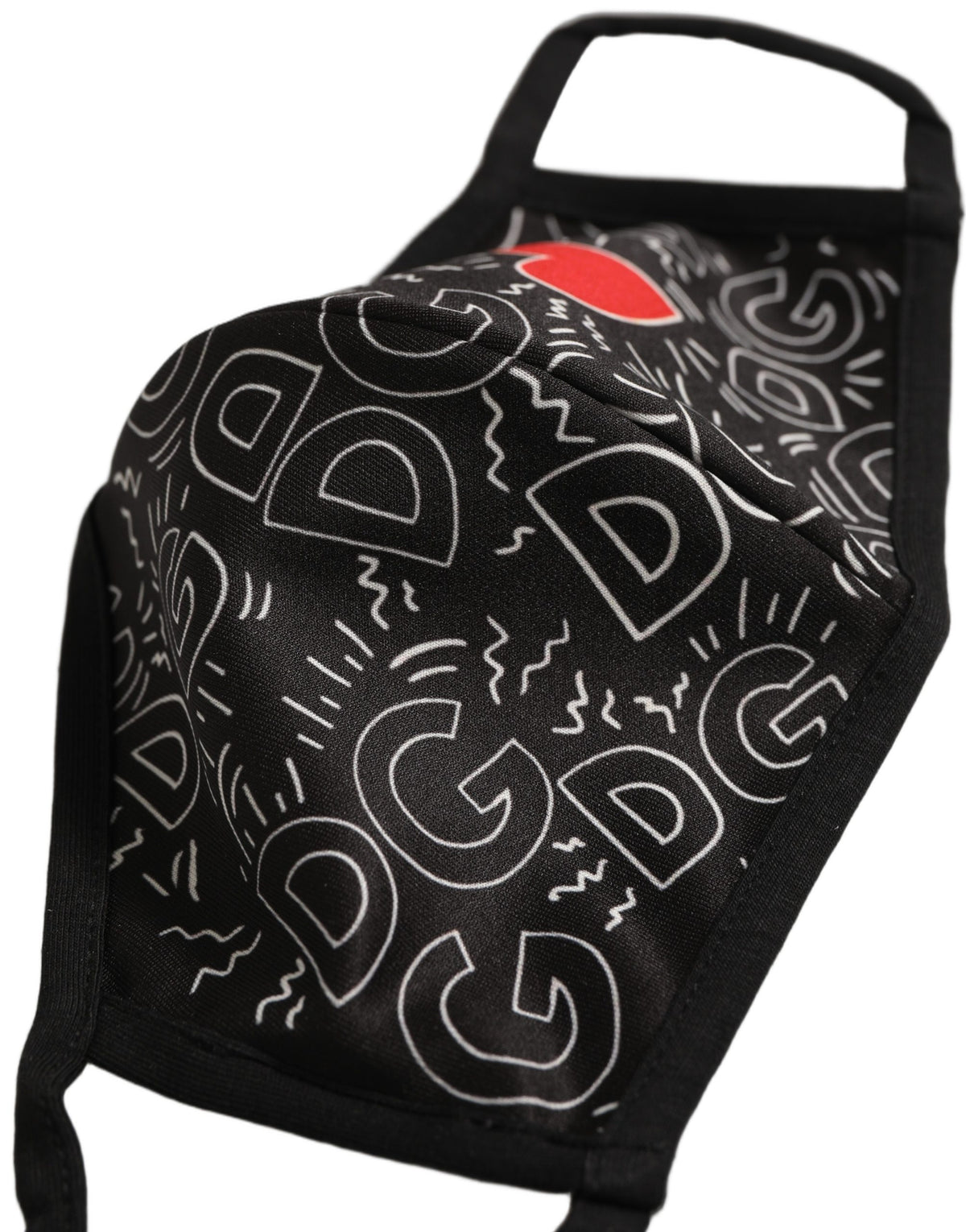 Black Heart DG Logo Monogram Elastic Ear Strap Face Mask