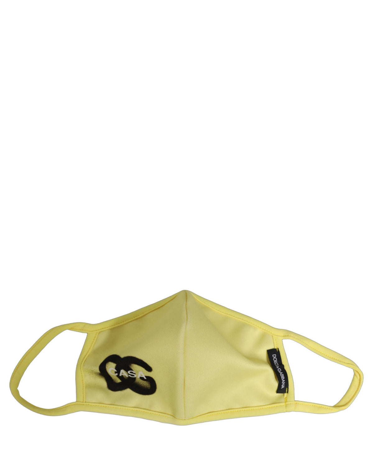 Yellow Polyester DG CASA Logo Elastic Ear Strap Face Mask