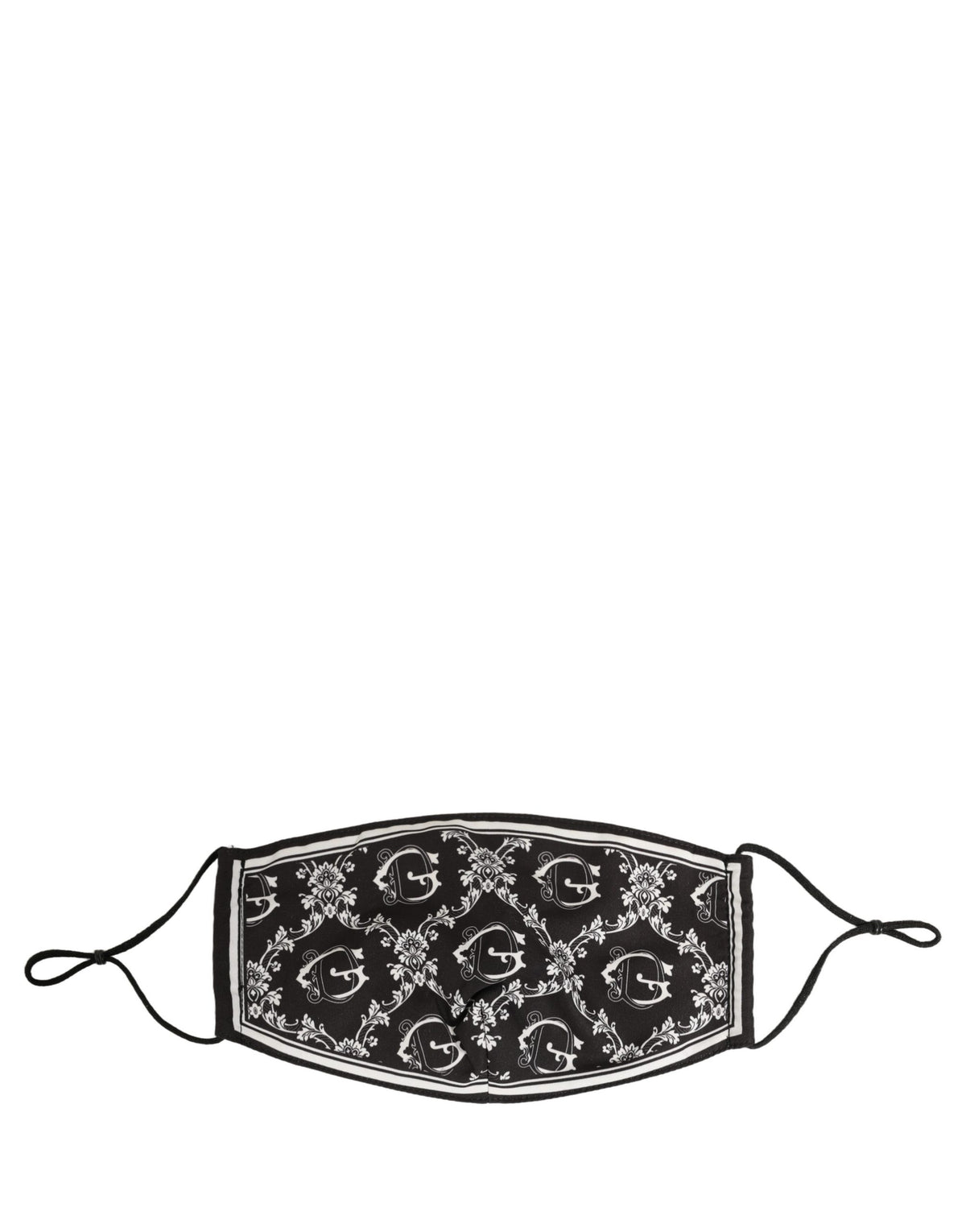 Black White Logo Baroque Elastic Ear Strap Face Mask