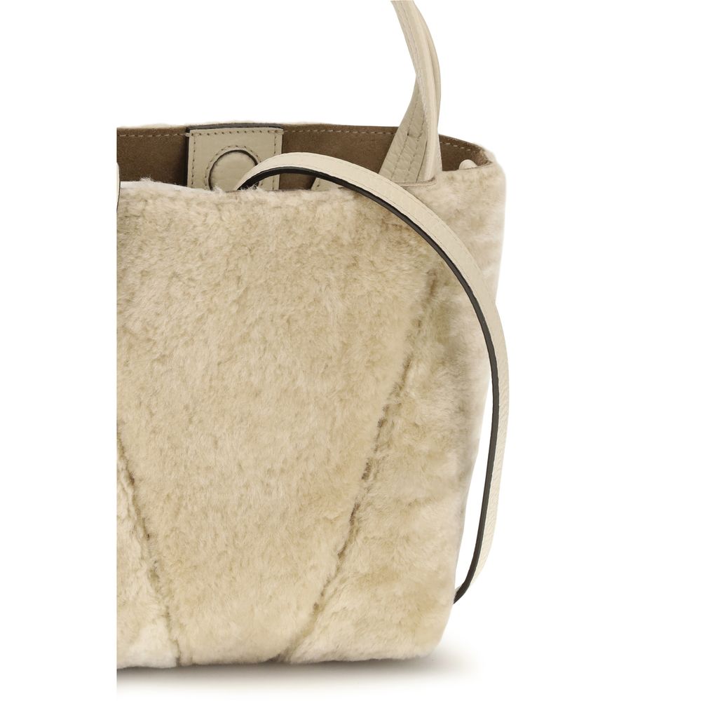 Beige Calf Leather Bos Taurus Shoulder Bag