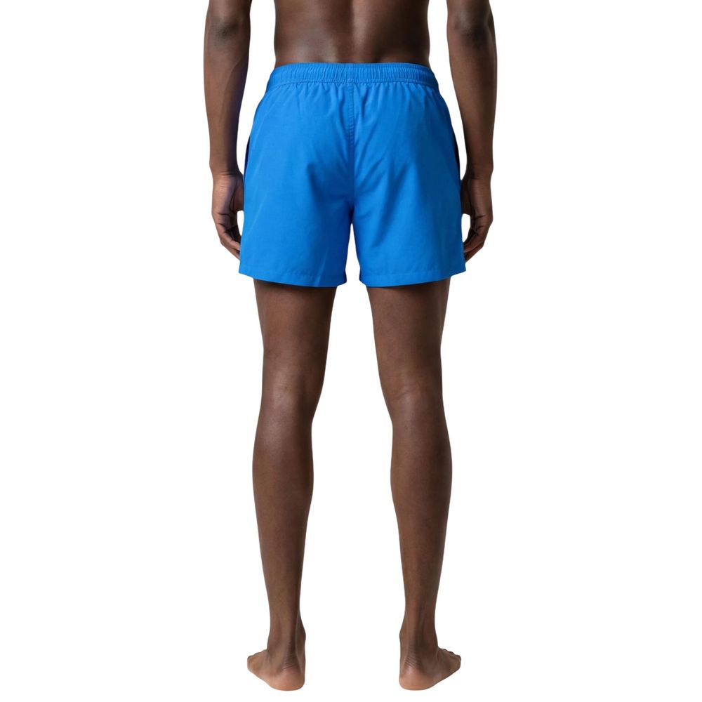 Blue Polyester Swim Shorts
