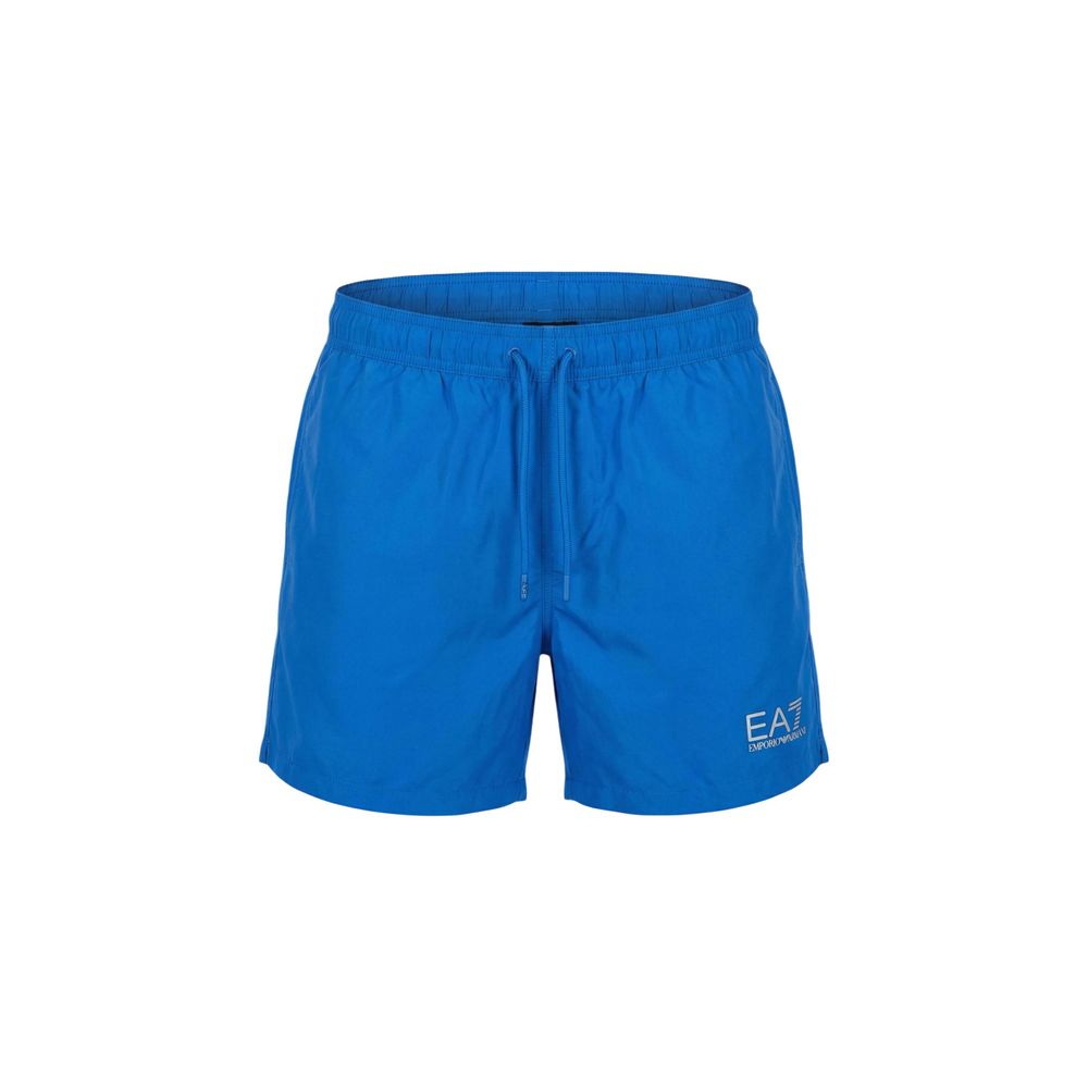 Blue Polyester Swim Shorts
