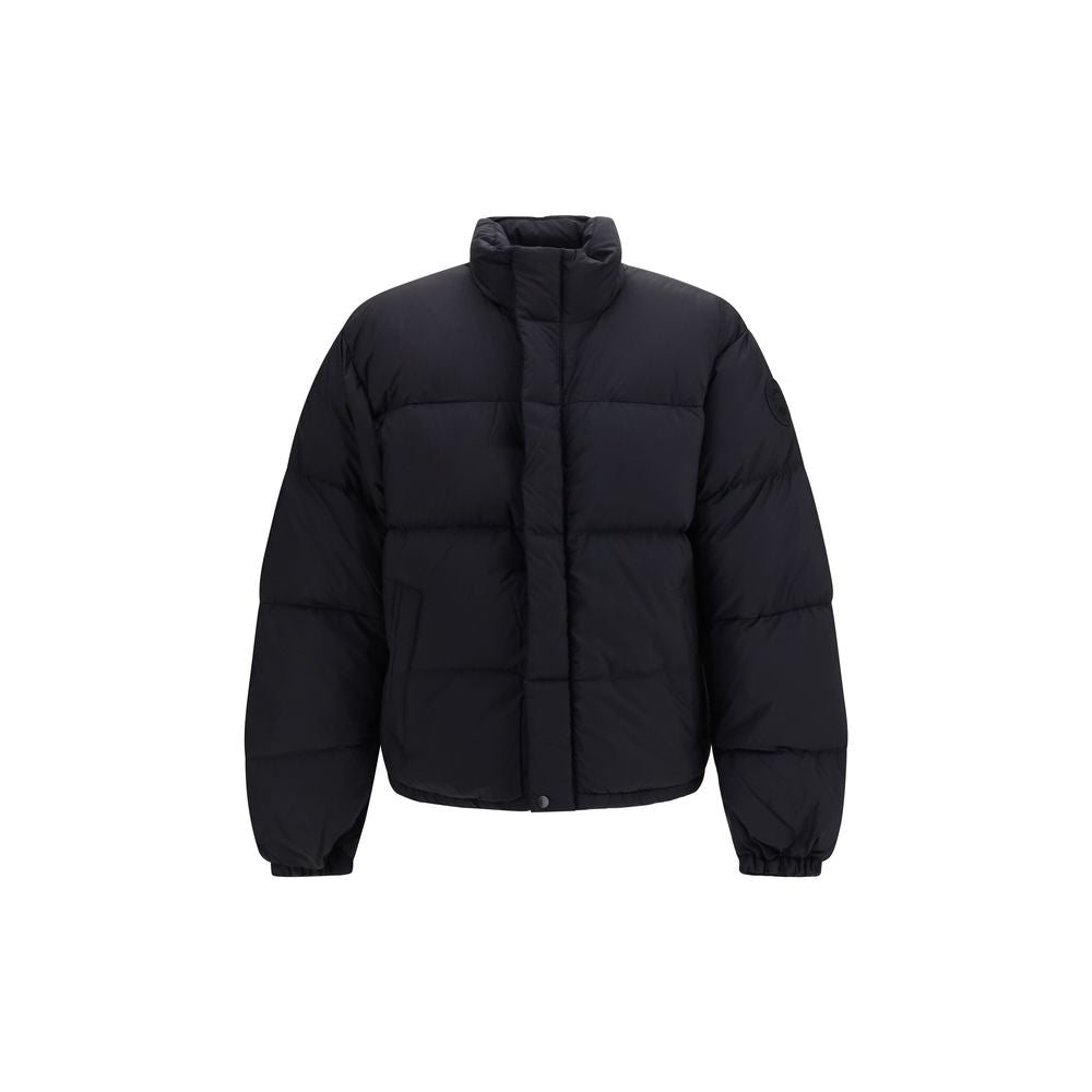 Black Polyester Full-Length Jacket