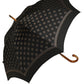 Black Gold Jacquard Polka Dot Long Handle Umbrella