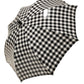 Black White Gingham Check Cotton Long Handle Umbrella