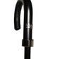 Black White Gingham Check Cotton Long Handle Umbrella