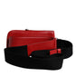 Red Calfskin Leather Phone Cardholder Crossbody Borse Bag
