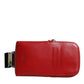 Red Calfskin Leather Phone Cardholder Crossbody Borse Bag