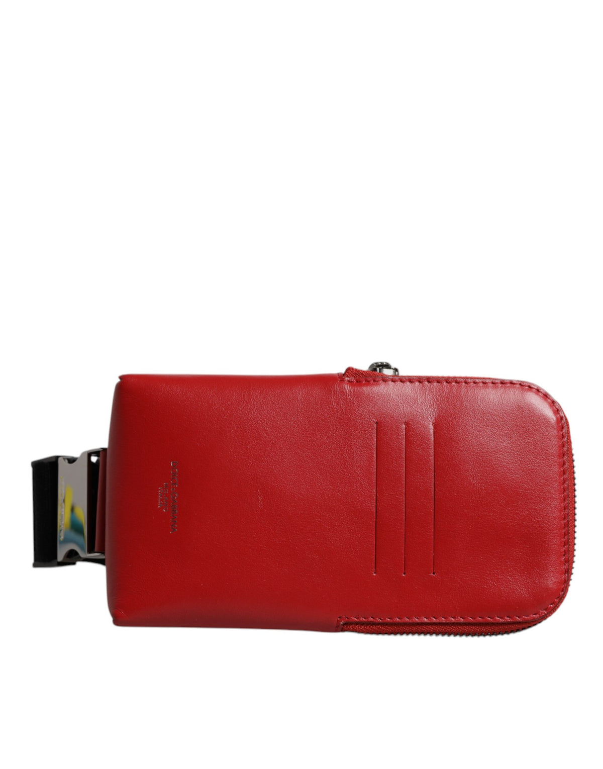 Red Calfskin Leather Phone Cardholder Crossbody Borse Bag