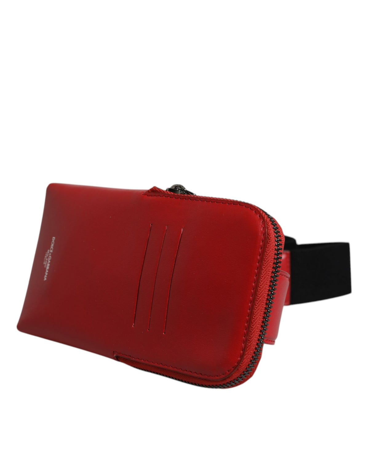 Red Calfskin Leather Phone Cardholder Crossbody Borse Bag
