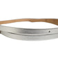 Metallic Silver Leather Square Buckle Belt