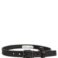Black Leather Antique Finish Buckle Belt