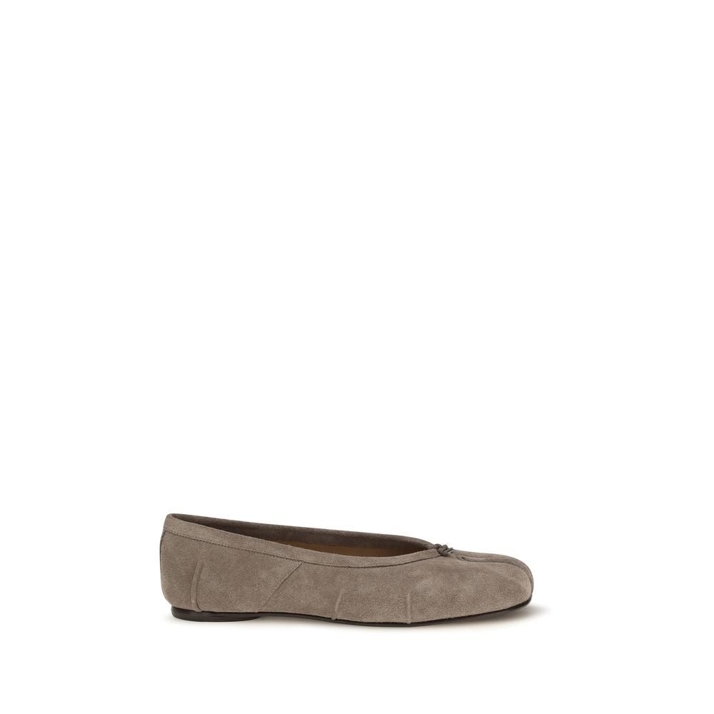 Gray Calf Leather Bos Taurus Ballet Flats