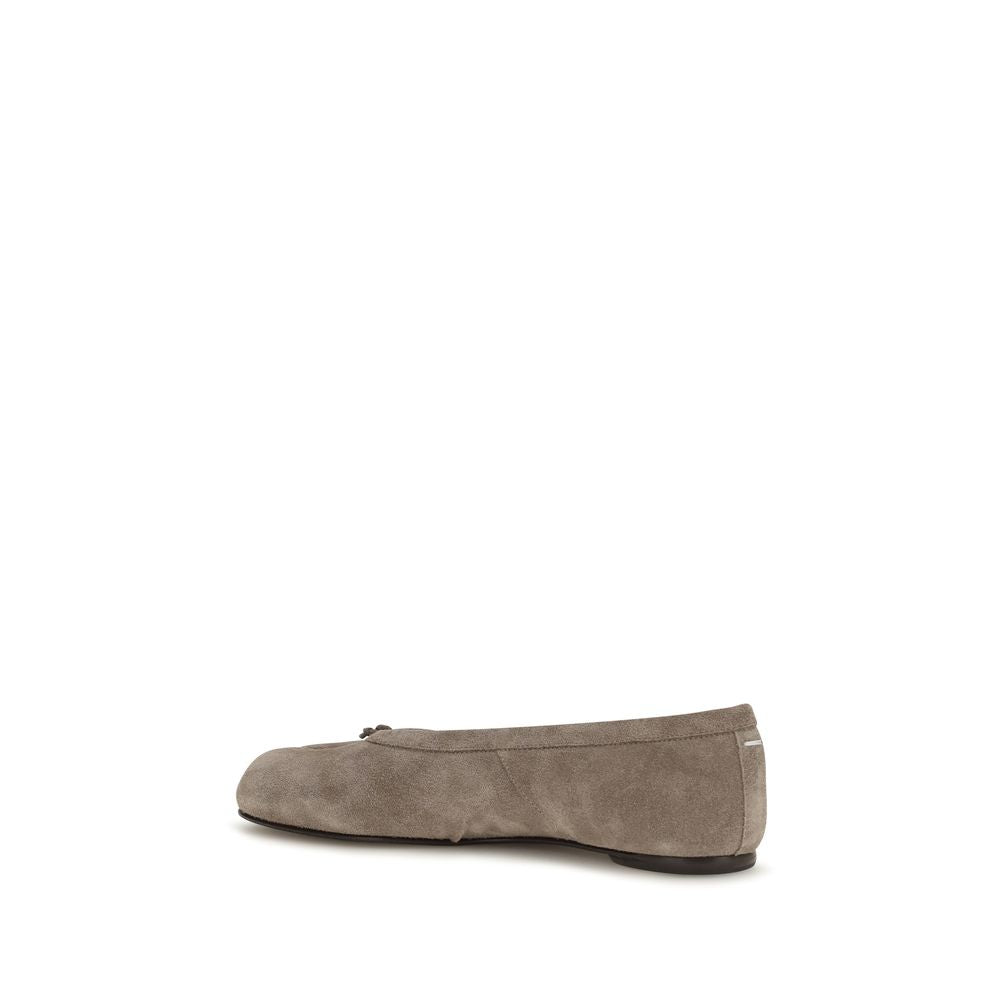 Gray Calf Leather Bos Taurus Ballet Flats