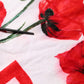 White Floral Poppy Print DG Logo Beach Towel