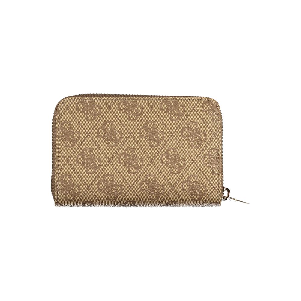 Beige Polyurethane Women Wallet