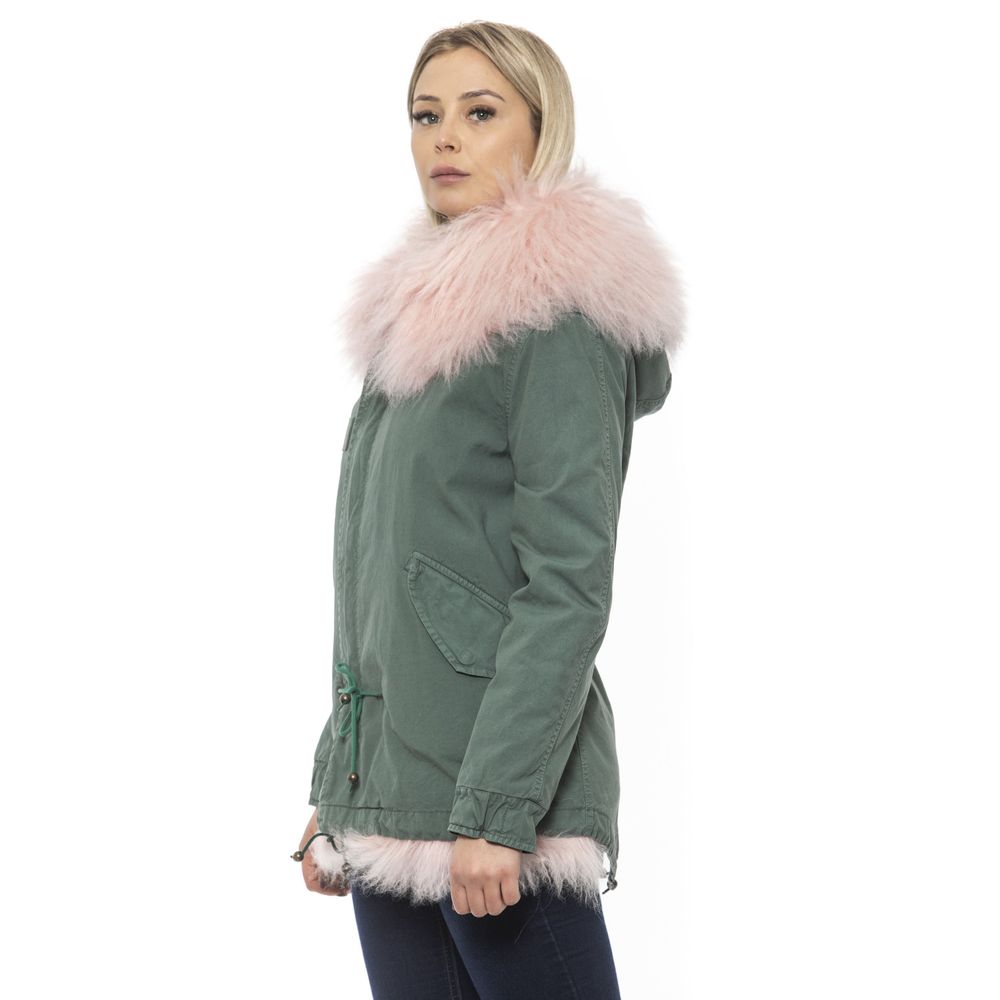 Green Cotton Women Jacket
