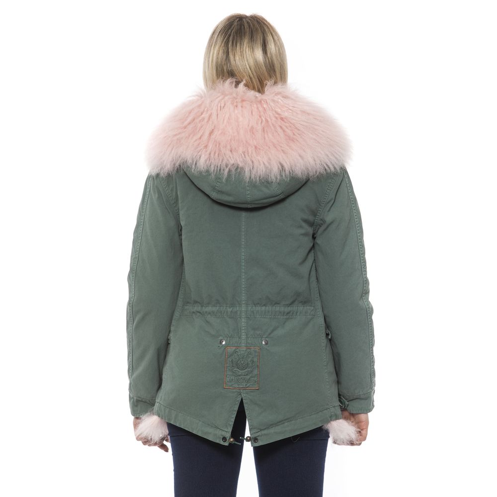 Green Cotton Women Jacket