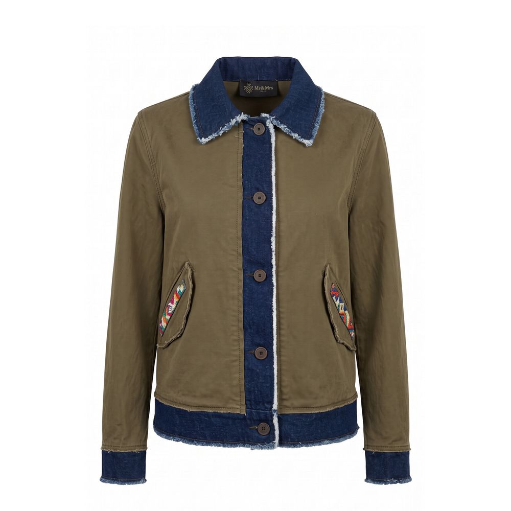 Green Cotton Women's Jacket
