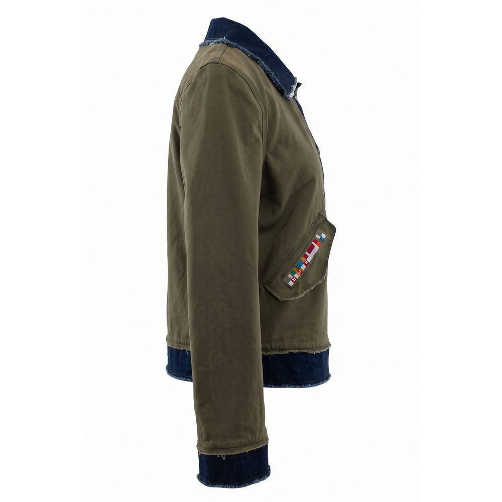 Green Cotton Women's Jacket