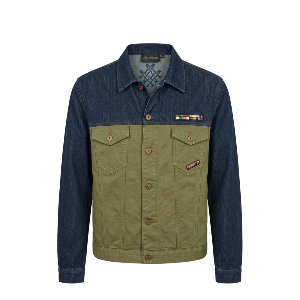Blue Cotton Mens Jacket
