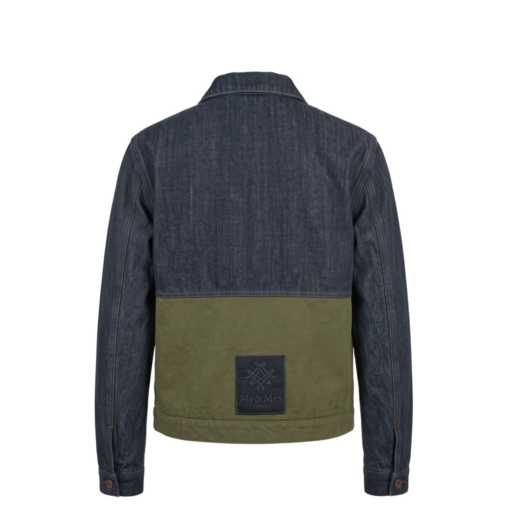 Blue Cotton Mens Jacket