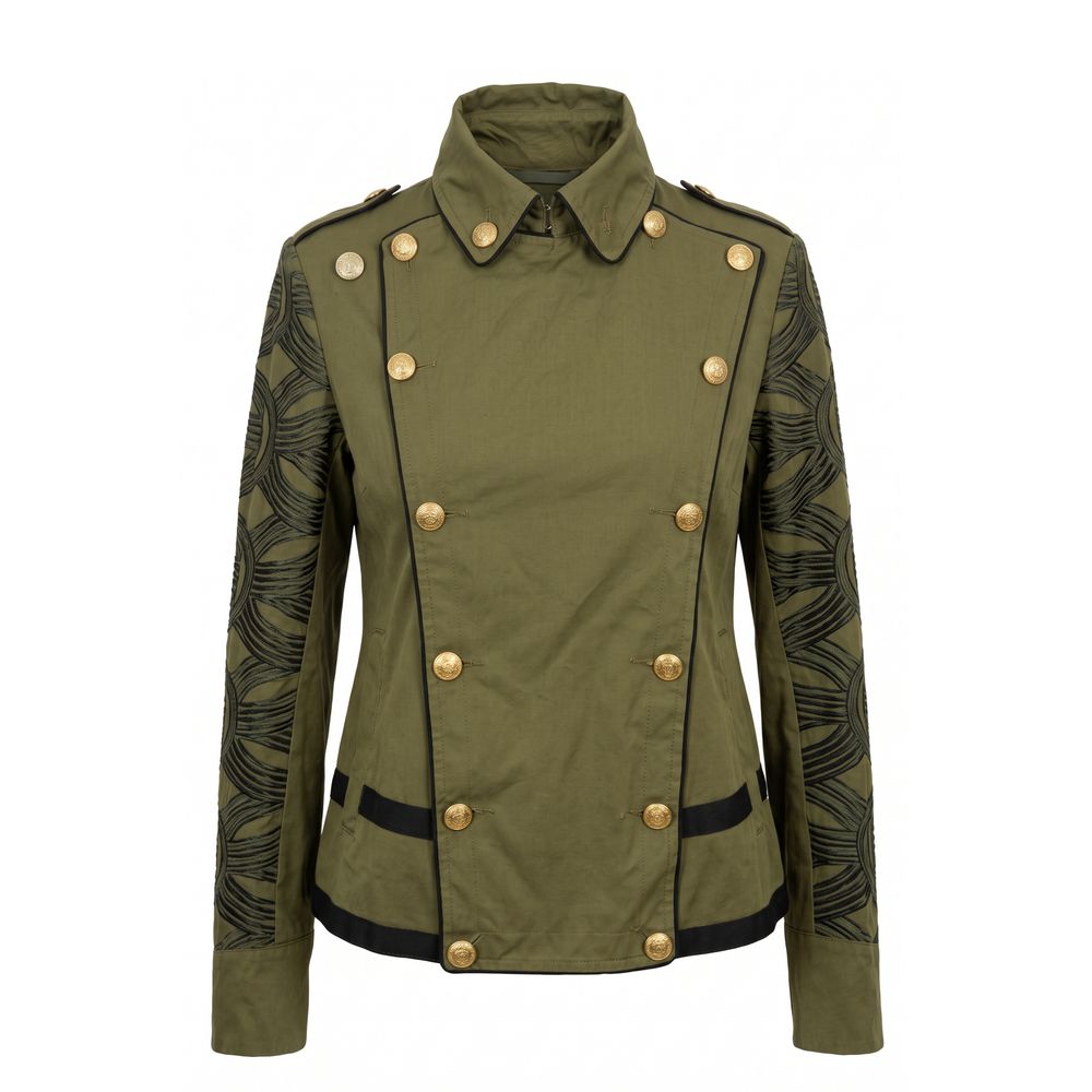 Green Cotton Women's Jacket