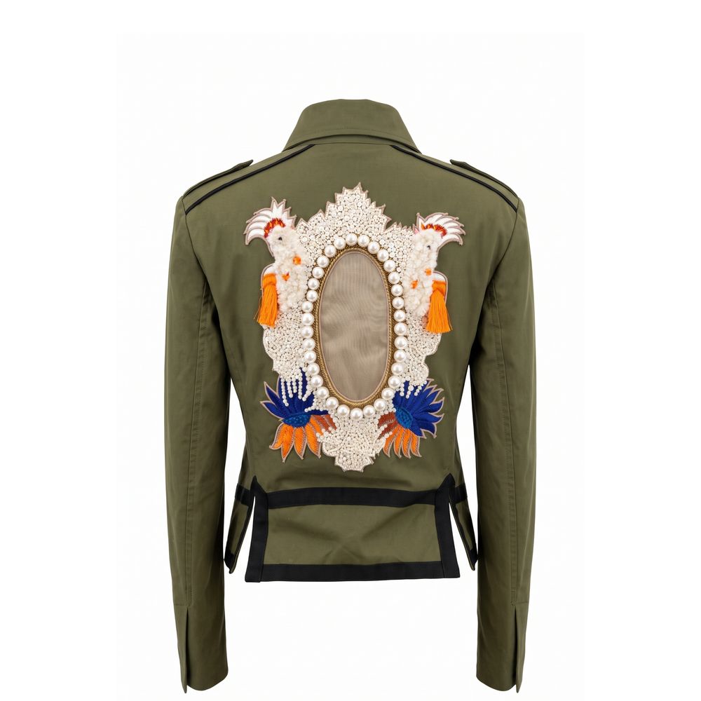 Green Cotton Women's Jacket