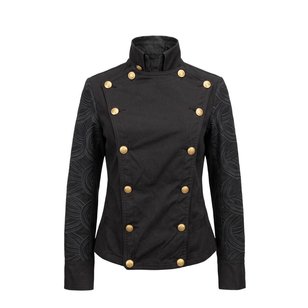 Black Cotton Women Jacket