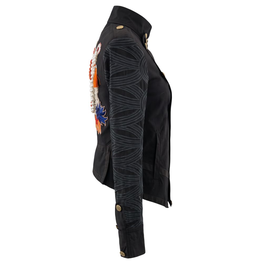 Black Cotton Women Jacket