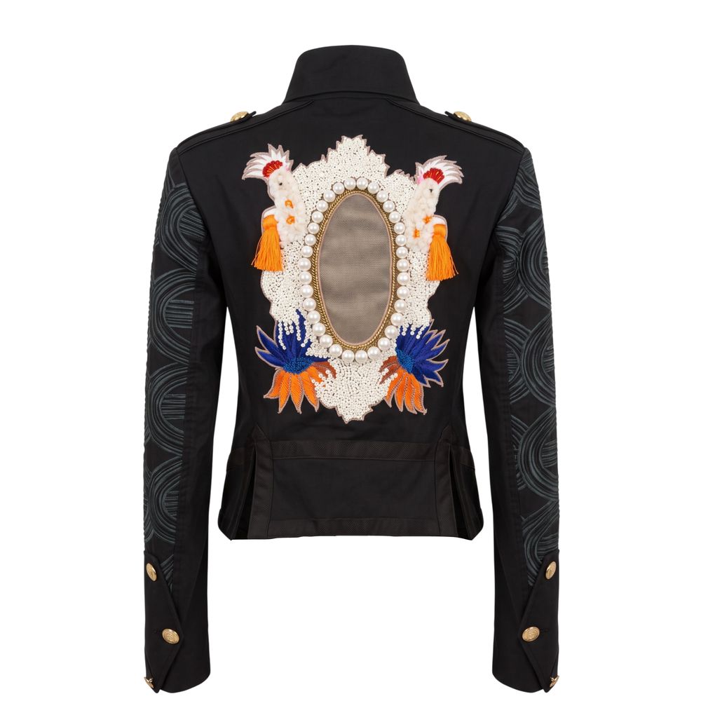 Black Cotton Women Jacket