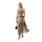 Brown Polyester Long Skirt