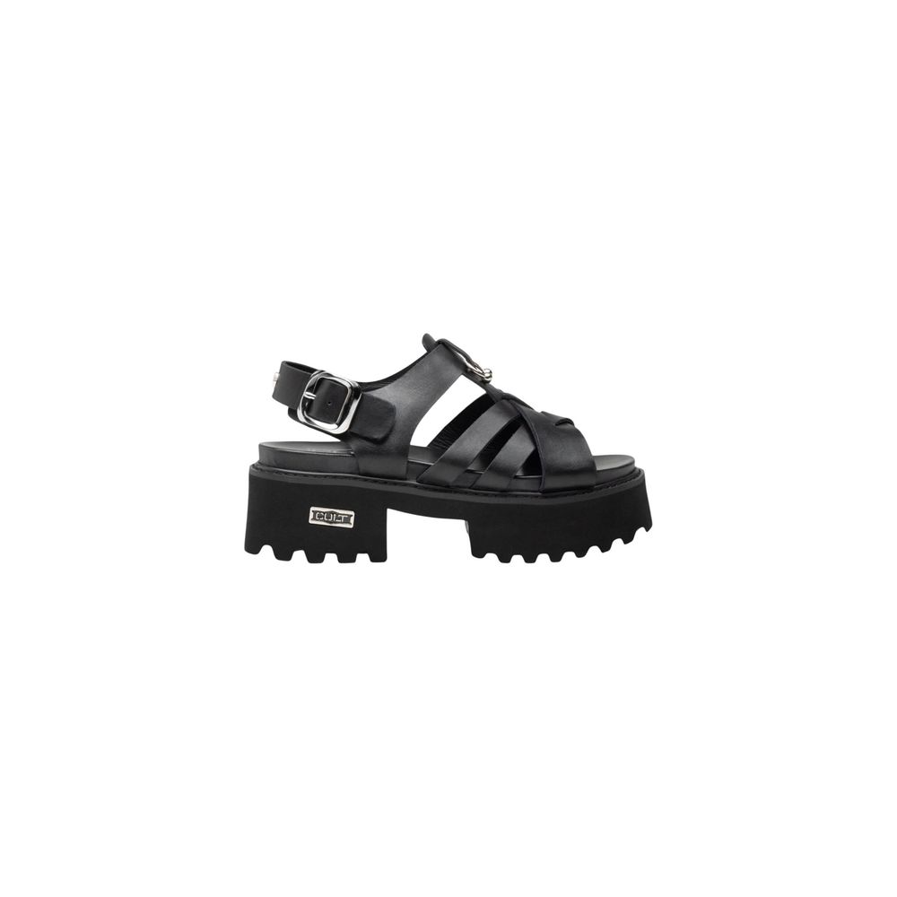 Black Leather Platform Sandals