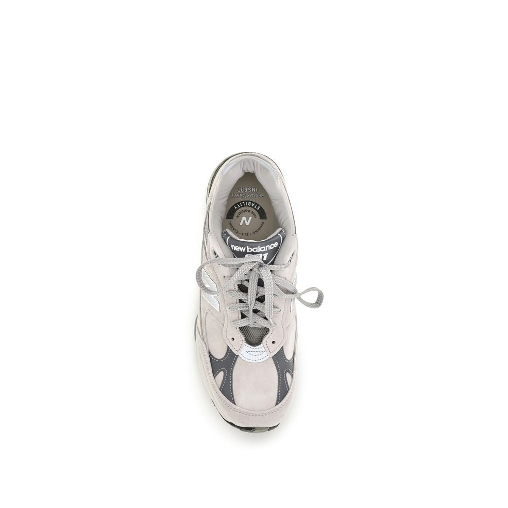 Gray Suede Leather Athletic Sneakers