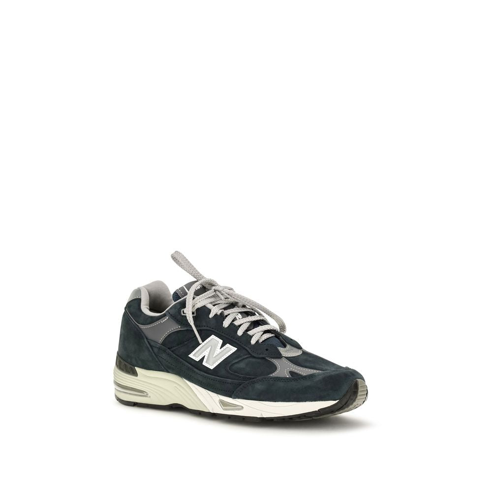 Blue Suede Leather Athletic Sneakers