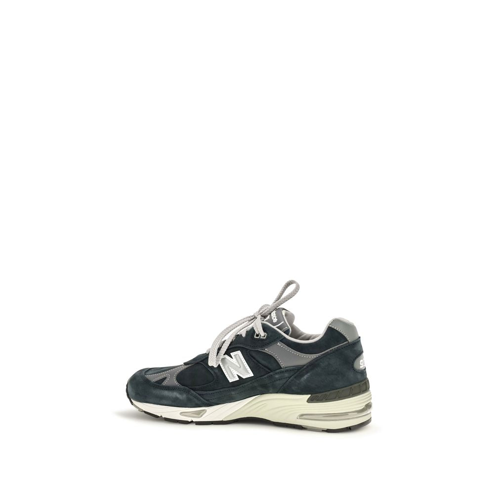 Blue Suede Leather Athletic Sneakers
