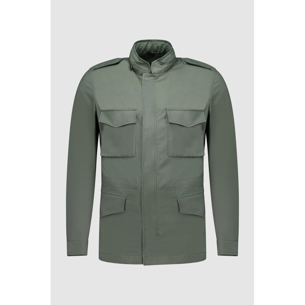 Green Cotton Full-Length Jacket
