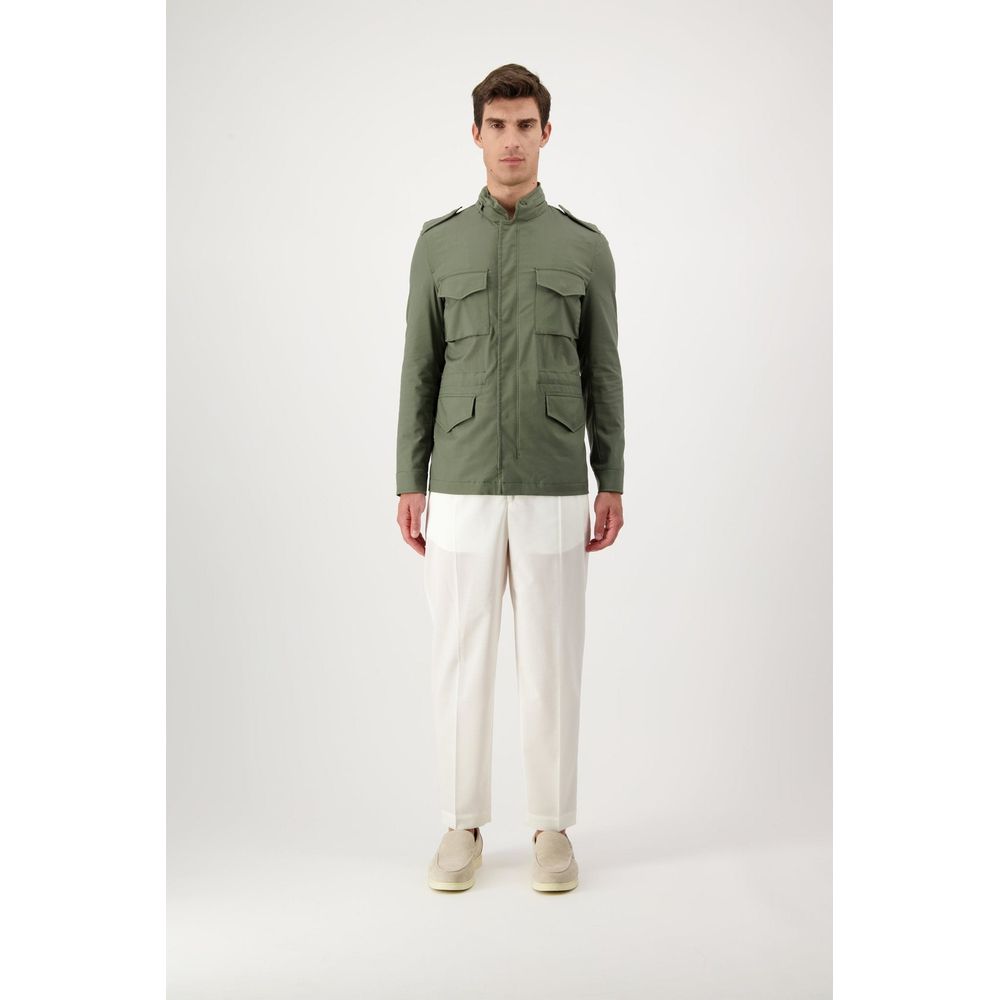 Green Cotton Full-Length Jacket