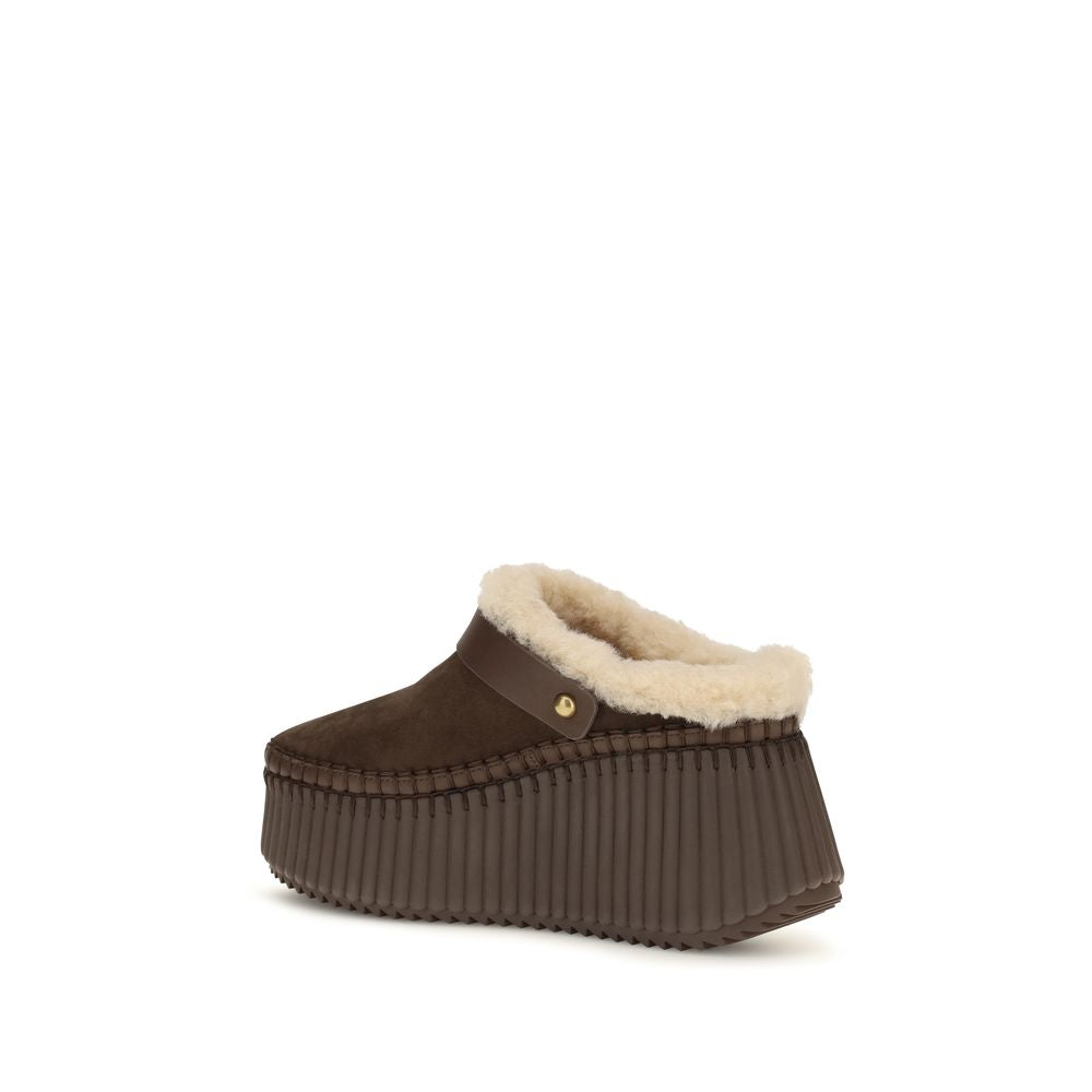 Brown Calf Leather Bos Taurus Mules