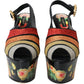 Multicolor Floral Crystal Platform Sandals Shoes