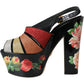 Multicolor Floral Crystal Platform Sandals Shoes