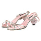 Pink Embellished Leather Ball-Heel Sandals Shoes