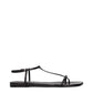 Black Leather Flip-Flop Sandals